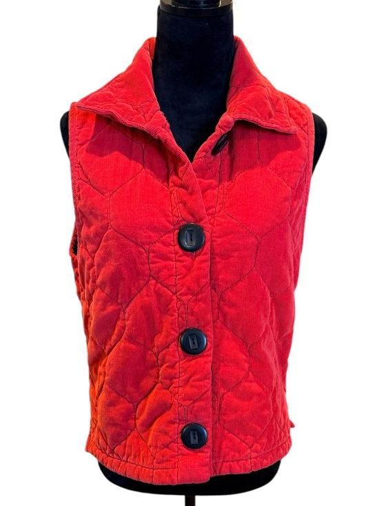Habitat Jackets & Blazers - Habitat Red Quilted Corduroy Vest Big Button Front Women's Size Small